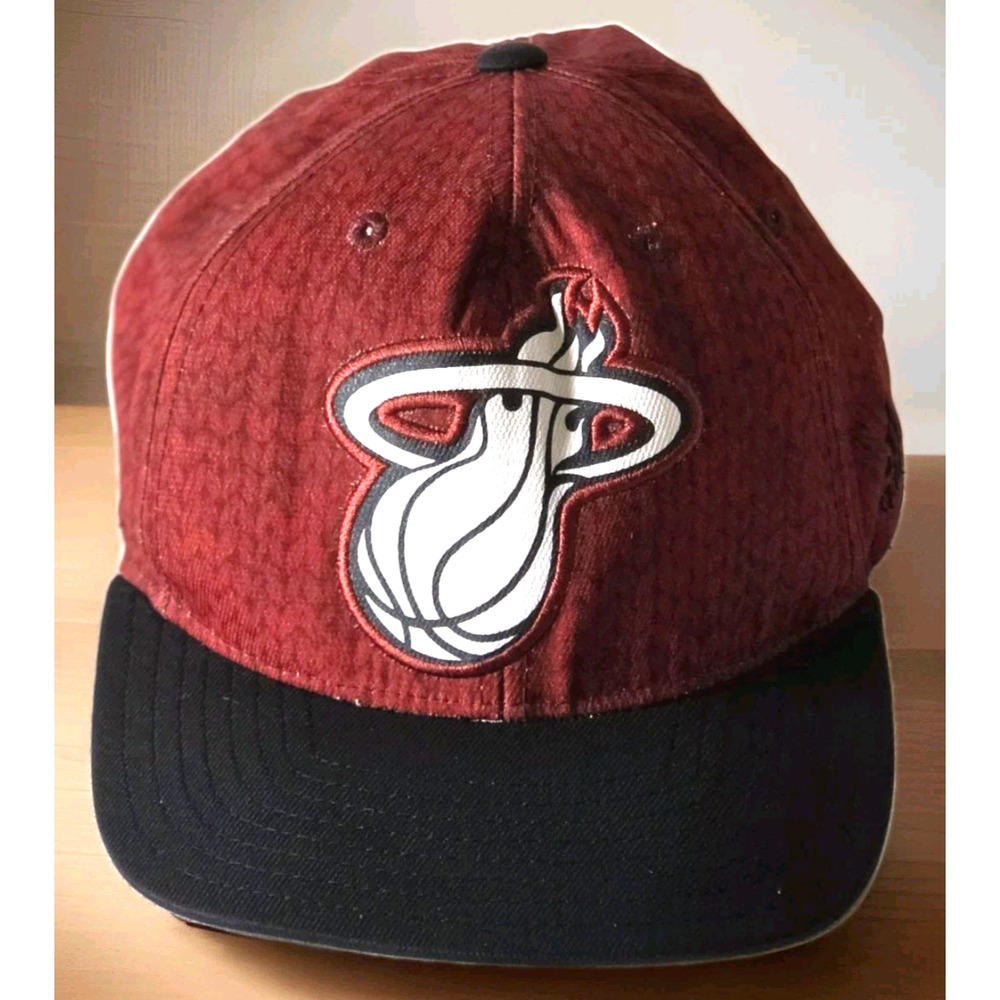 Miami Heat Adidas NBA Basketball Hat Cap Snap Back Men's Maroon Red Black White